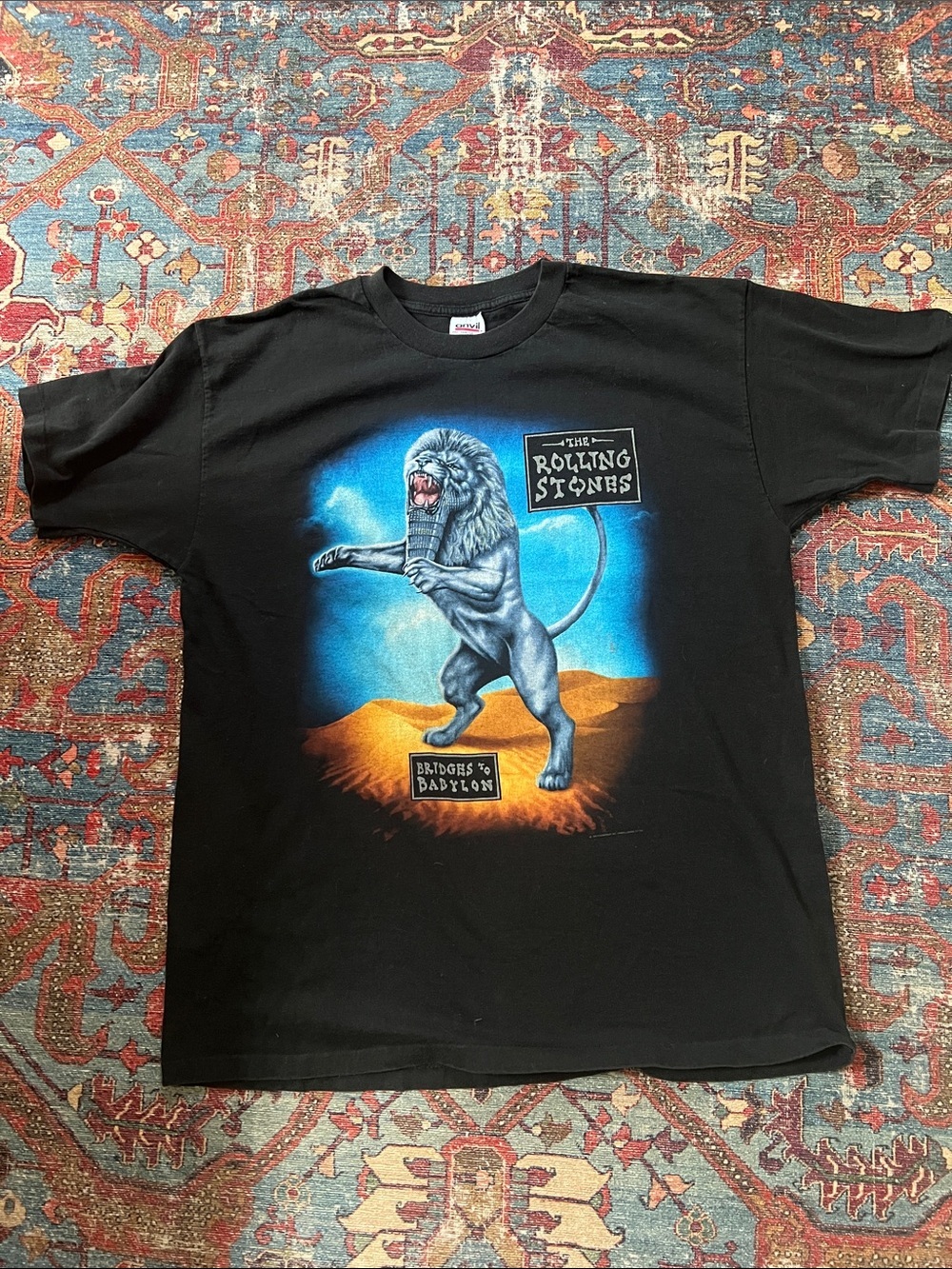 Vintage Rolling Stones Bridges to Babylon 1997 Tour Single Stitch Anvil Tee xl